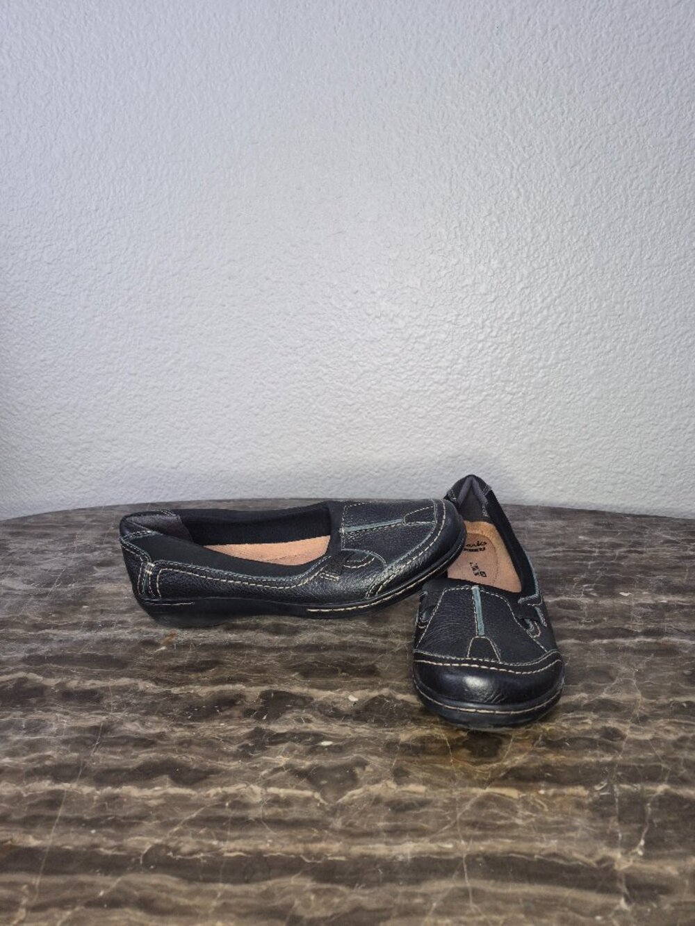 Clarks Collection Shoes Womens Evianna Fig Slip On Loafer Flats In Black Sz 8